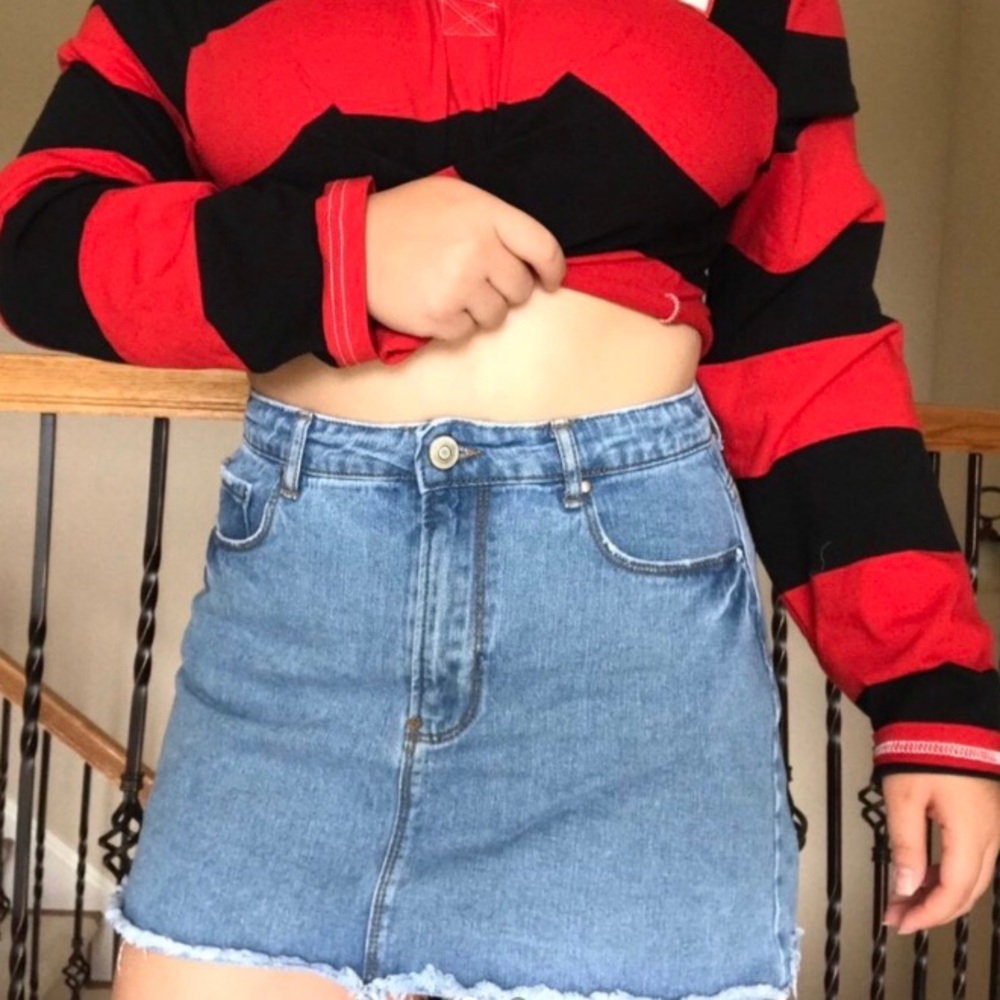 Light denim skirt